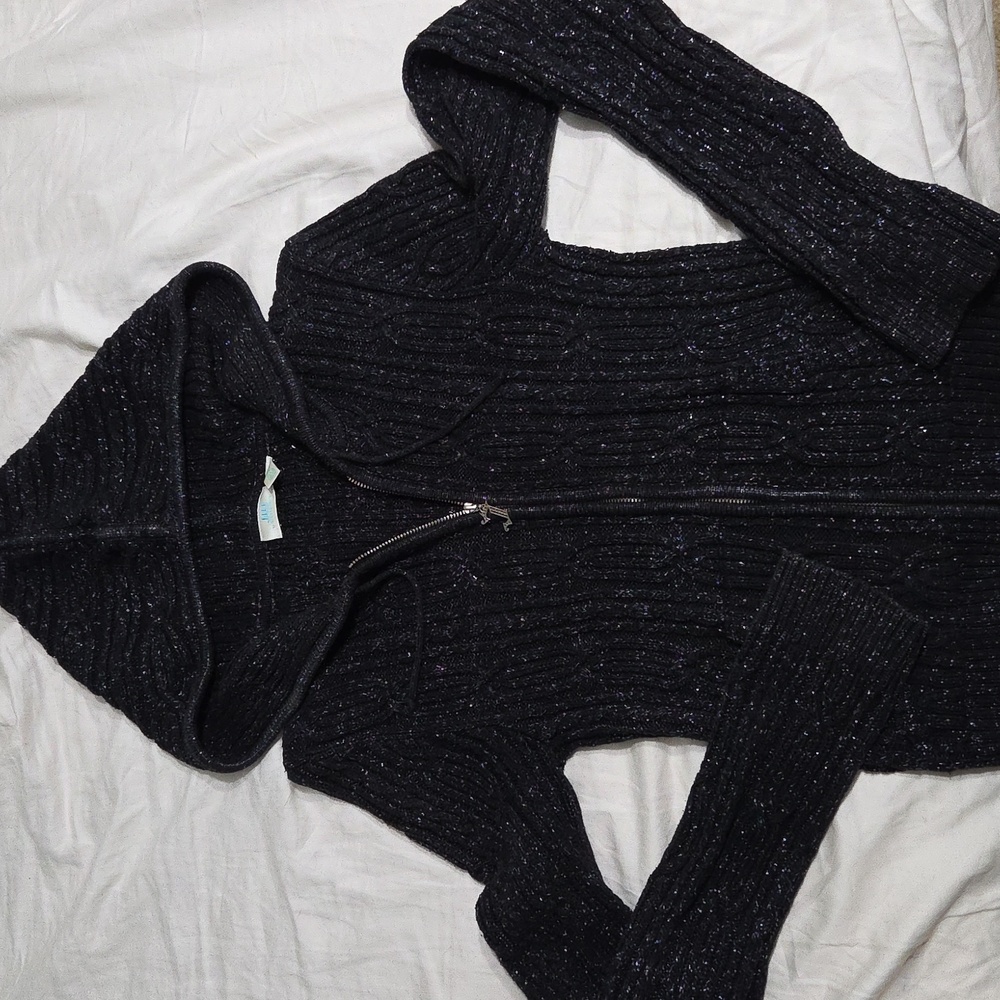 Jennifer Lopez Black Hooded Sweater